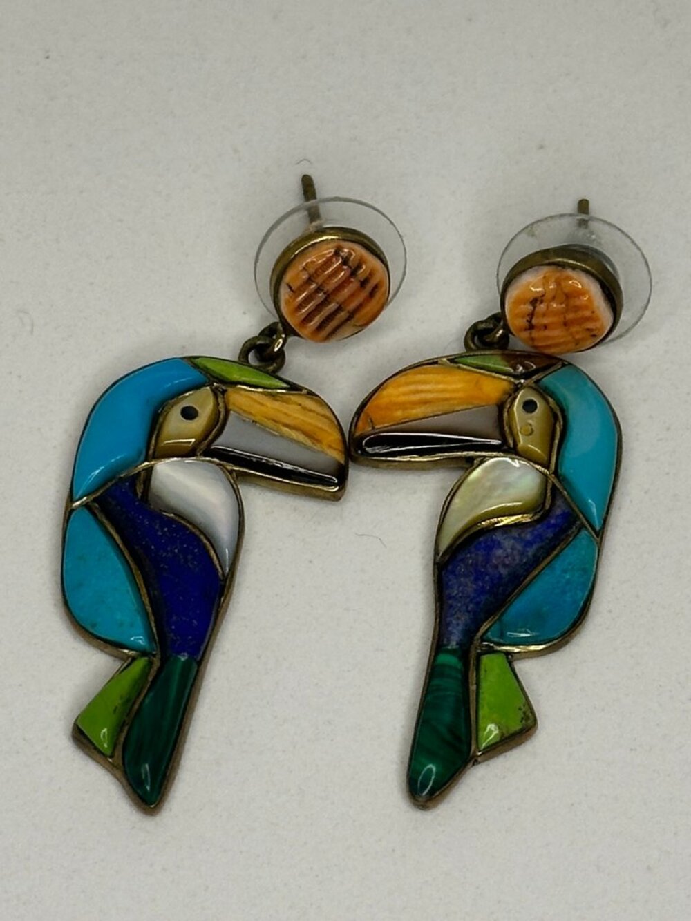 Colorful Toucan Tropical Bird Dangle Earrings Boho